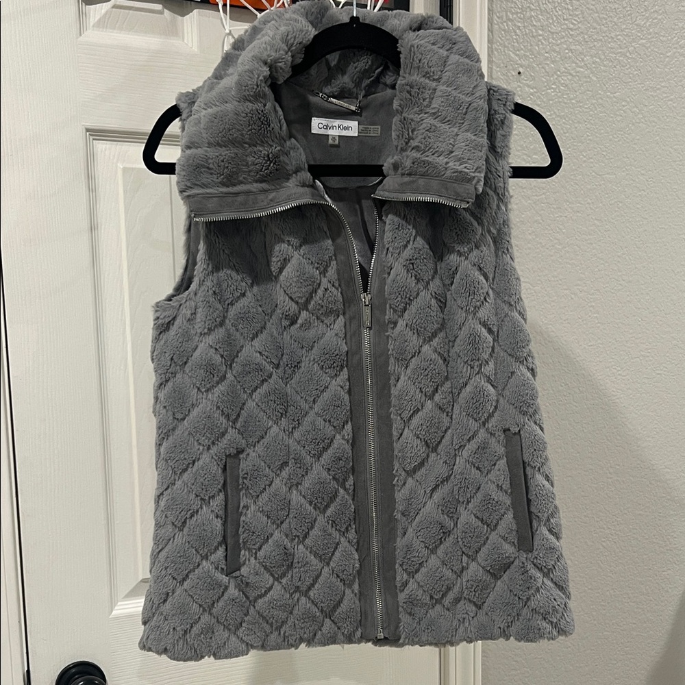Calvin Klein faux fur vest - pristine.  Size S